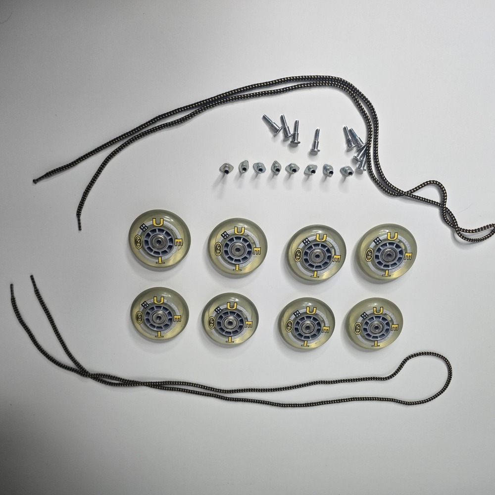 TRUE 80mm 82A Inline Skate Wheels Set of 8 with ABEC 5 Bearings Hardware Laces